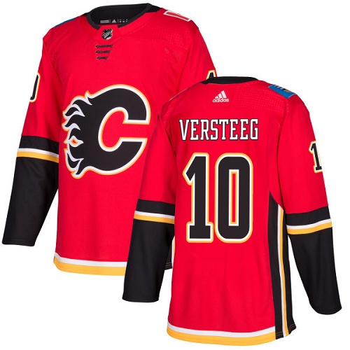 Men Adidas Calgary Flames #10 Kris Versteeg Red Home Authentic Stitched NHL Jersey